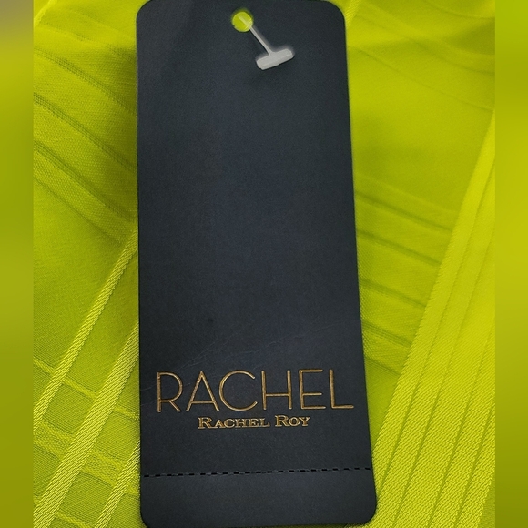 "NWT** RACHEL RACHEL ROY‎ "APRIL" LIME GREEN adjustable strap front tie Camisole - Picture 8 of 9